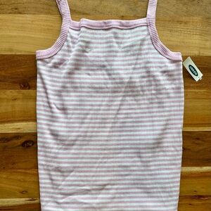 Old Navy Pink and White Striped Tank Top